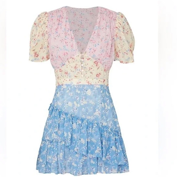 Goodnight Macaroon Floral Dress Size Small Cottagecore Prairie Fairy Flounce - Picture 2 of 12